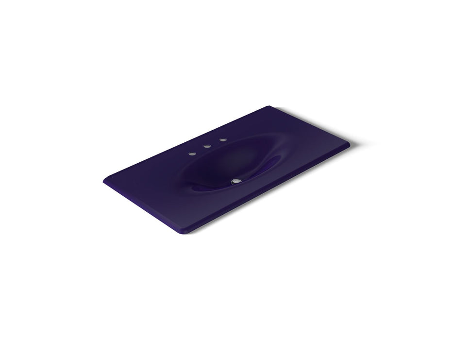 KOHLER K-3052-8 Iron/Impressions 43" Enameled cast iron vanity top with integrated oval sink