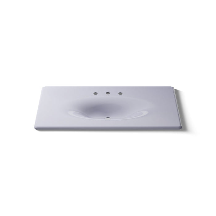 KOHLER K-3052-8 Iron/Impressions 43" Enameled cast iron vanity top with integrated oval sink, lavender grey - view 5
