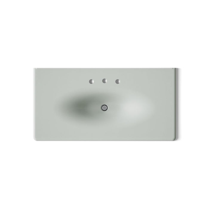 KOHLER K-3052-8 Iron/Impressions 43" Enameled cast iron vanity top with integrated oval sink