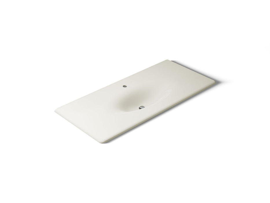 KOHLER K-3053-1 Iron/Impressions 49" Enameled cast iron vanity top with integrated oval sink, biscuit