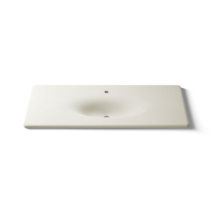 KOHLER K-3053-1 Iron/Impressions 49" Enameled cast iron vanity top with integrated oval sink, biscuit - view 5