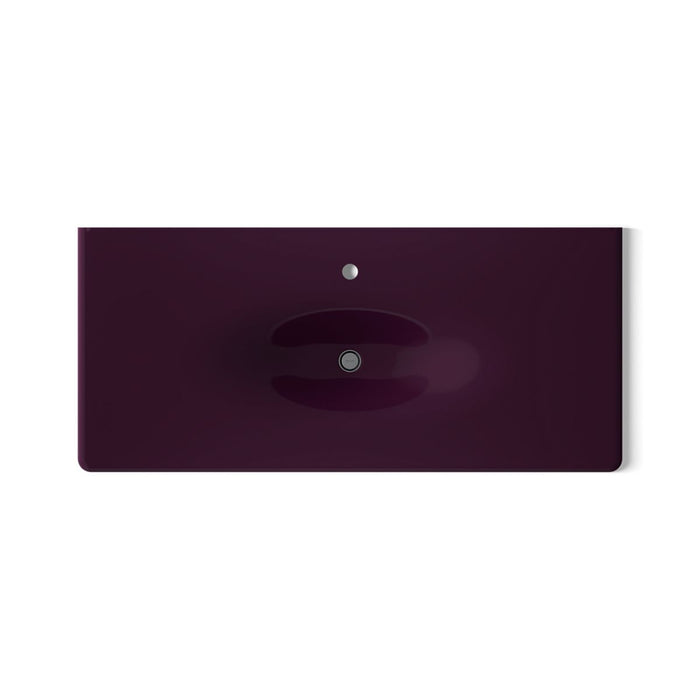 KOHLER K-3053-1 Iron/Impressions 49" Enameled cast iron vanity top with integrated oval sink, black plum - view 2