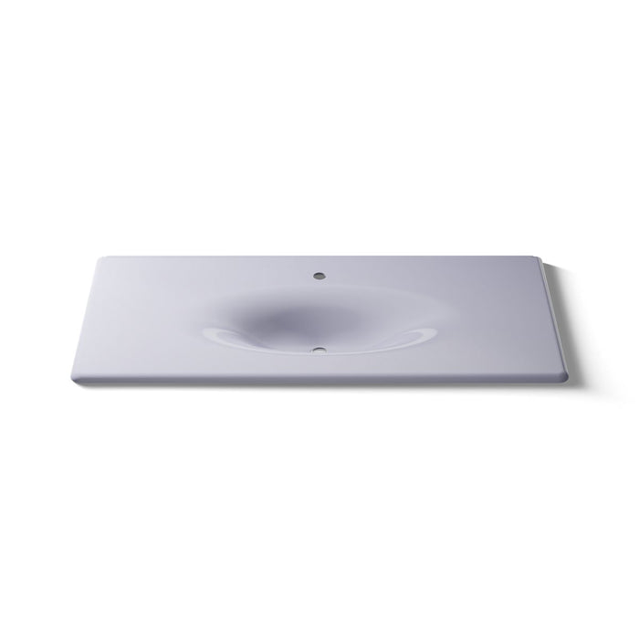 KOHLER K-3053-1 Iron/Impressions 49" Enameled cast iron vanity top with integrated oval sink, lavender grey - view 5