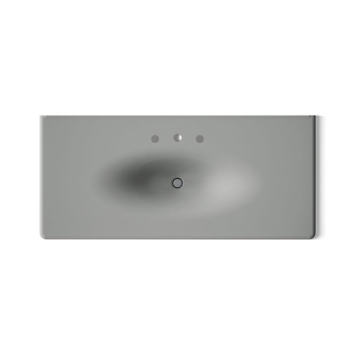 KOHLER K-3053-8 Iron/Impressions 49" Enameled cast iron vanity top with integrated oval sink, basalt - view 2