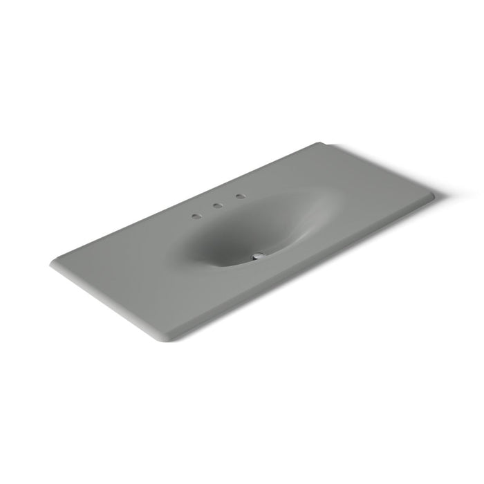 KOHLER K-3053-8 Iron/Impressions 49" Enameled cast iron vanity top with integrated oval sink, basalt - view 3