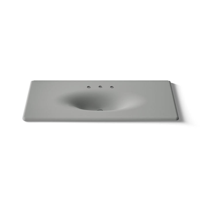 KOHLER K-3053-8 Iron/Impressions 49" Enameled cast iron vanity top with integrated oval sink, basalt - view 5