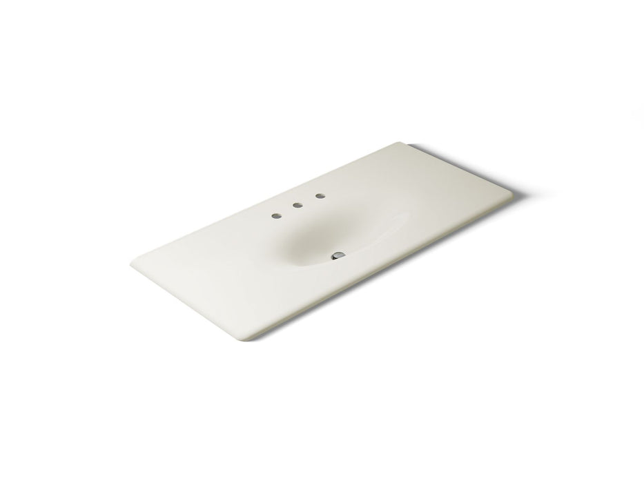 KOHLER K-3053-8 Iron/Impressions 49" Enameled cast iron vanity top with integrated oval sink