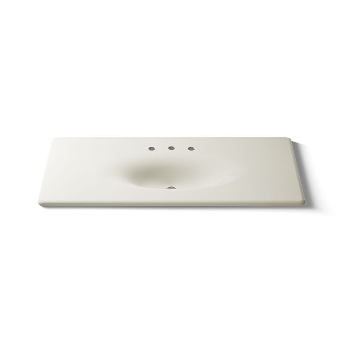 KOHLER K-3053-8 Iron/Impressions 49" Enameled cast iron vanity top with integrated oval sink