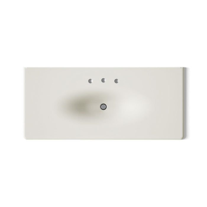 KOHLER K-3053-8 Iron/Impressions 49" Enameled cast iron vanity top with integrated oval sink