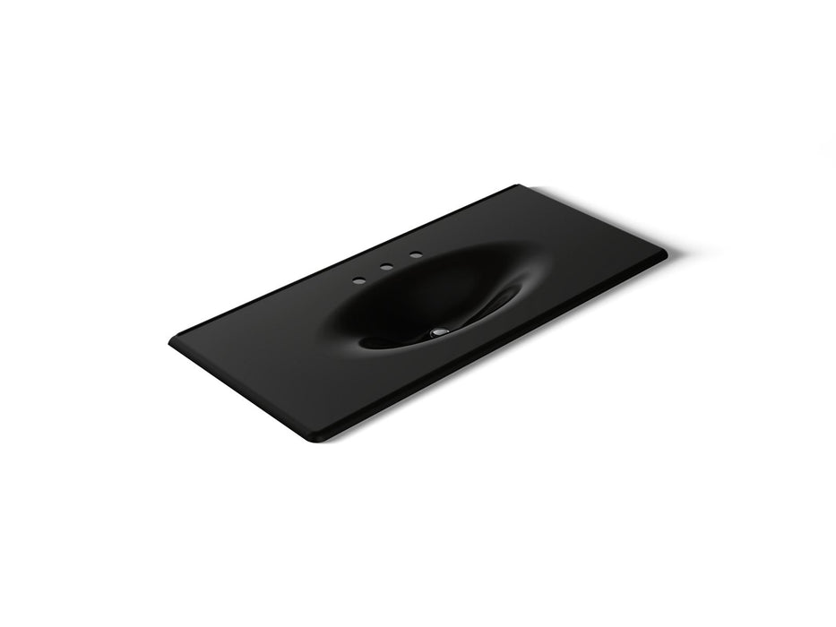 KOHLER K-3053-8 Iron/Impressions 49" Enameled cast iron vanity top with integrated oval sink