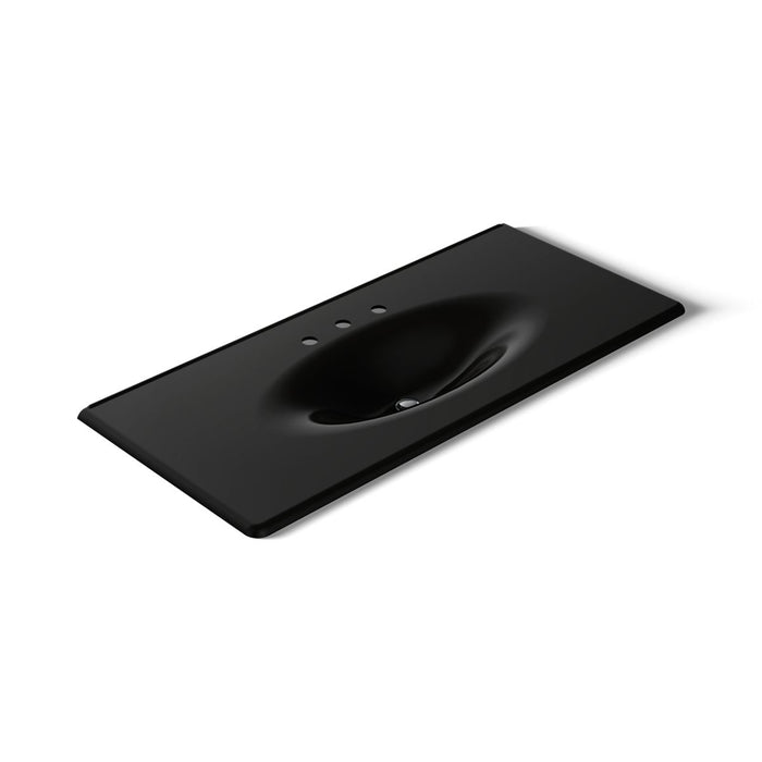 KOHLER K-3053-8 Iron/Impressions 49" Enameled cast iron vanity top with integrated oval sink