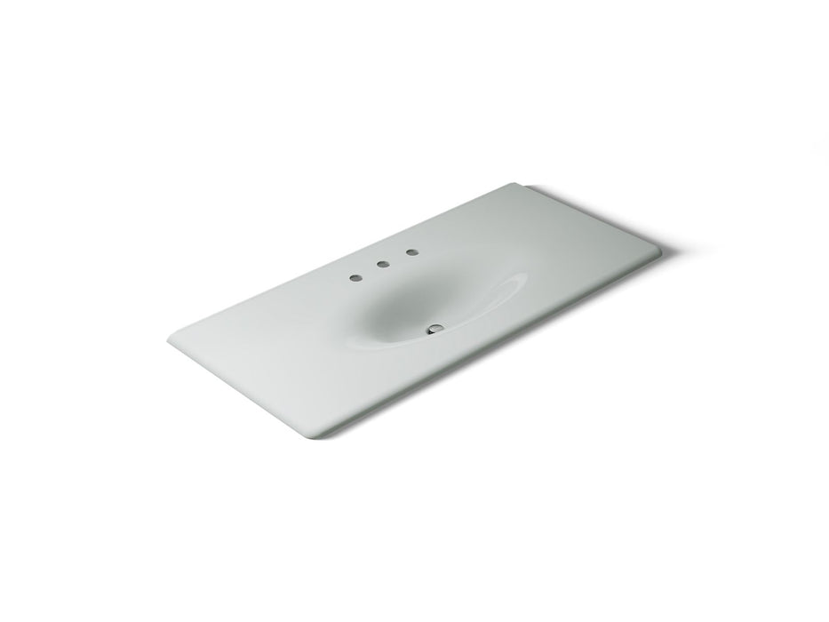 KOHLER K-3053-8 Iron/Impressions 49" Enameled cast iron vanity top with integrated oval sink