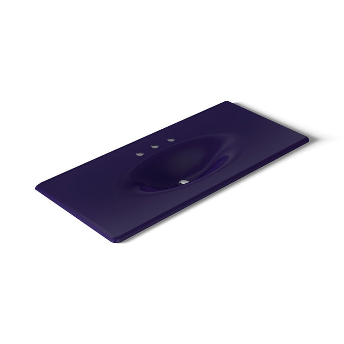KOHLER K-3053-8 Iron/Impressions 49" Enameled cast iron vanity top with integrated oval sink
