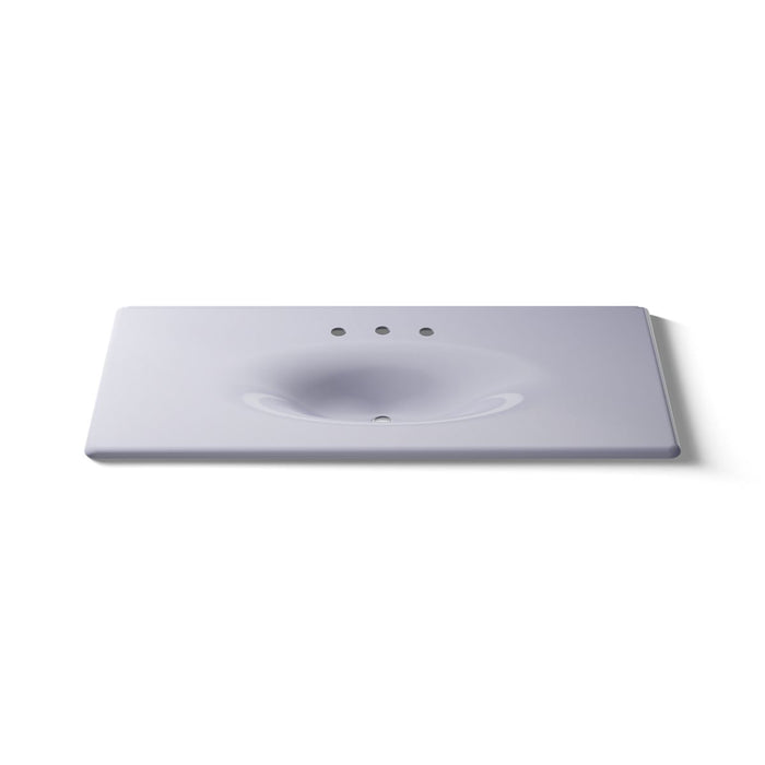 KOHLER K-3053-8 Iron/Impressions 49" Enameled cast iron vanity top with integrated oval sink, lavender grey - view 5