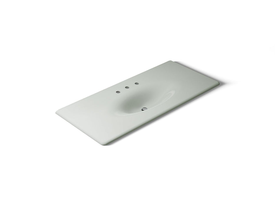 KOHLER K-3053-8 Iron/Impressions 49" Enameled cast iron vanity top with integrated oval sink