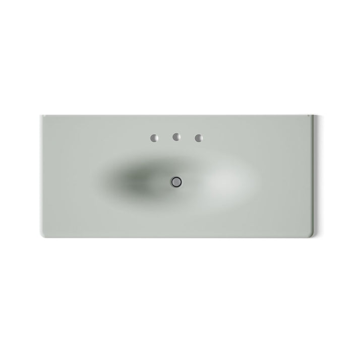 KOHLER K-3053-8 Iron/Impressions 49" Enameled cast iron vanity top with integrated oval sink