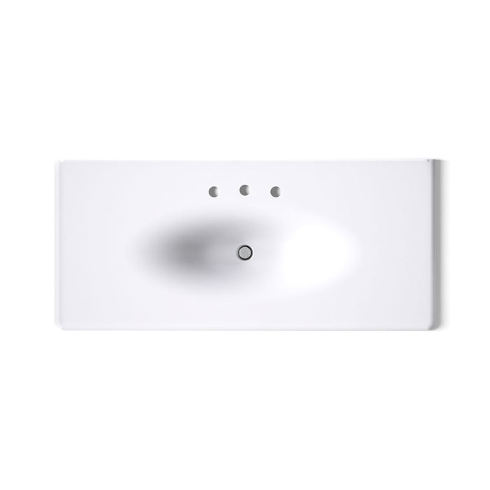 KOHLER K-3053-8 Iron/Impressions 49" Enameled cast iron vanity top with integrated oval sink