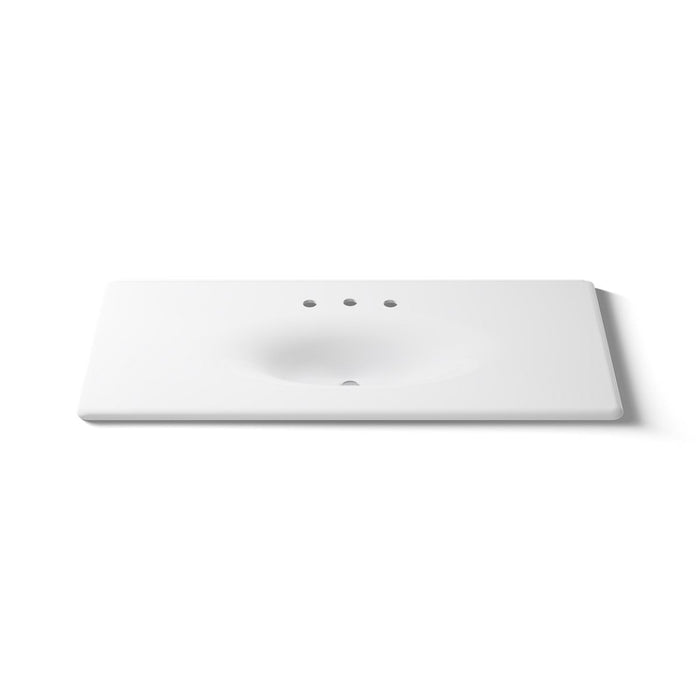 KOHLER K-3053-8 Iron/Impressions 49" Enameled cast iron vanity top with integrated oval sink