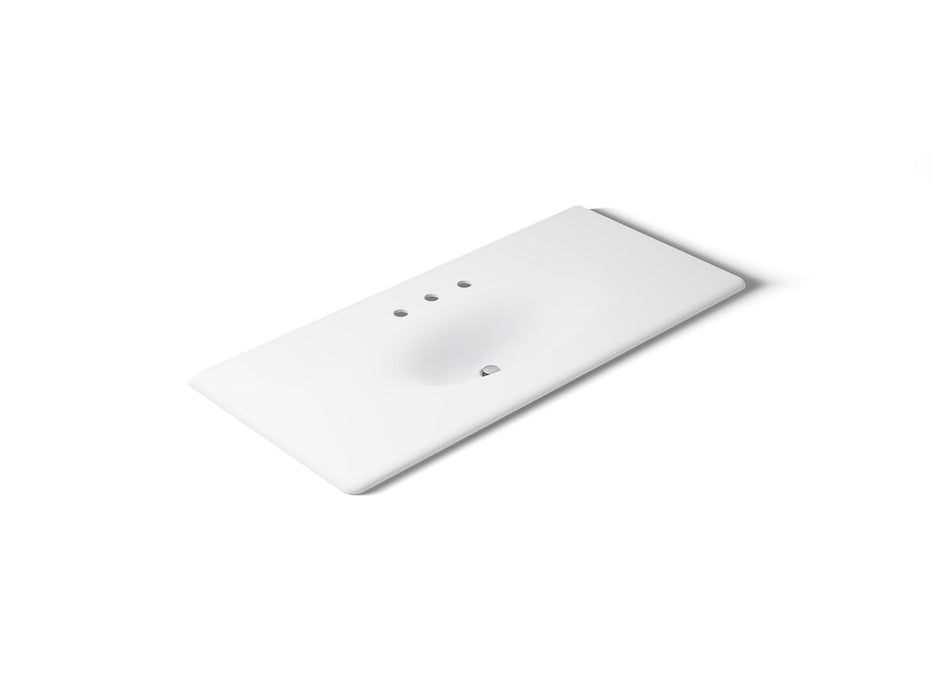 KOHLER K-3053-8 Iron/Impressions 49" Enameled cast iron vanity top with integrated oval sink
