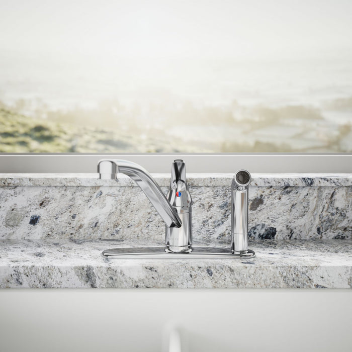 KOHLER K-30615 Jolt Single-handle kitchen sink faucet with side sprayer