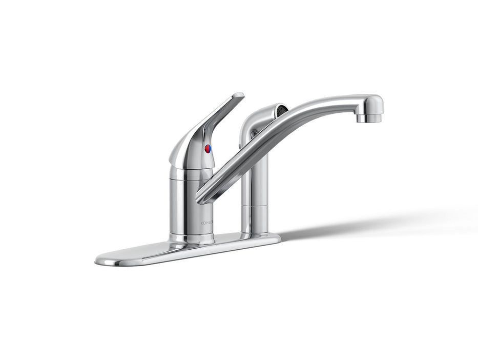 KOHLER K-30615 Jolt Single-handle kitchen sink faucet with side sprayer