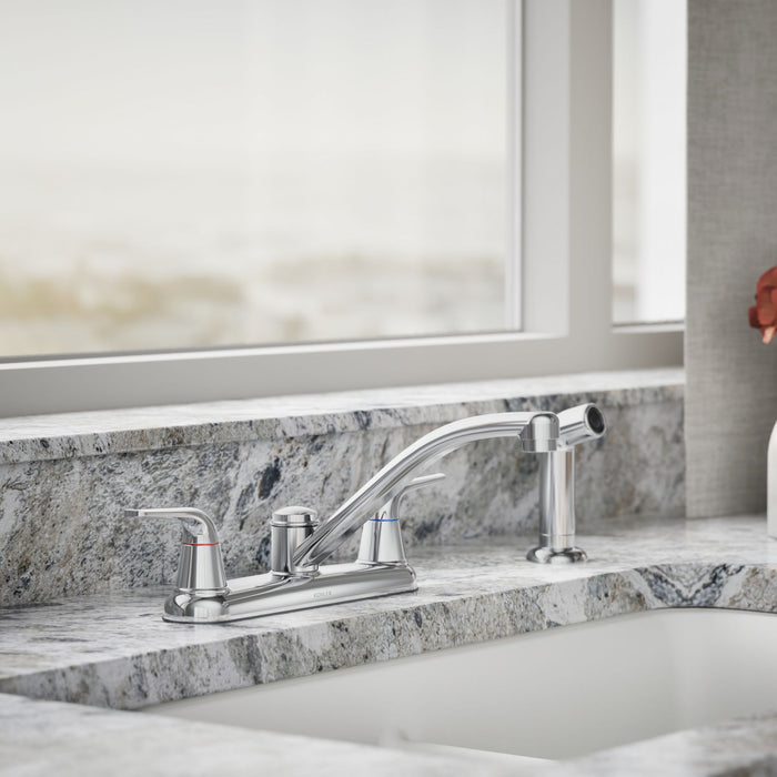 KOHLER K-30616 Jolt Two-handle kitchen sink faucet with side sprayer
