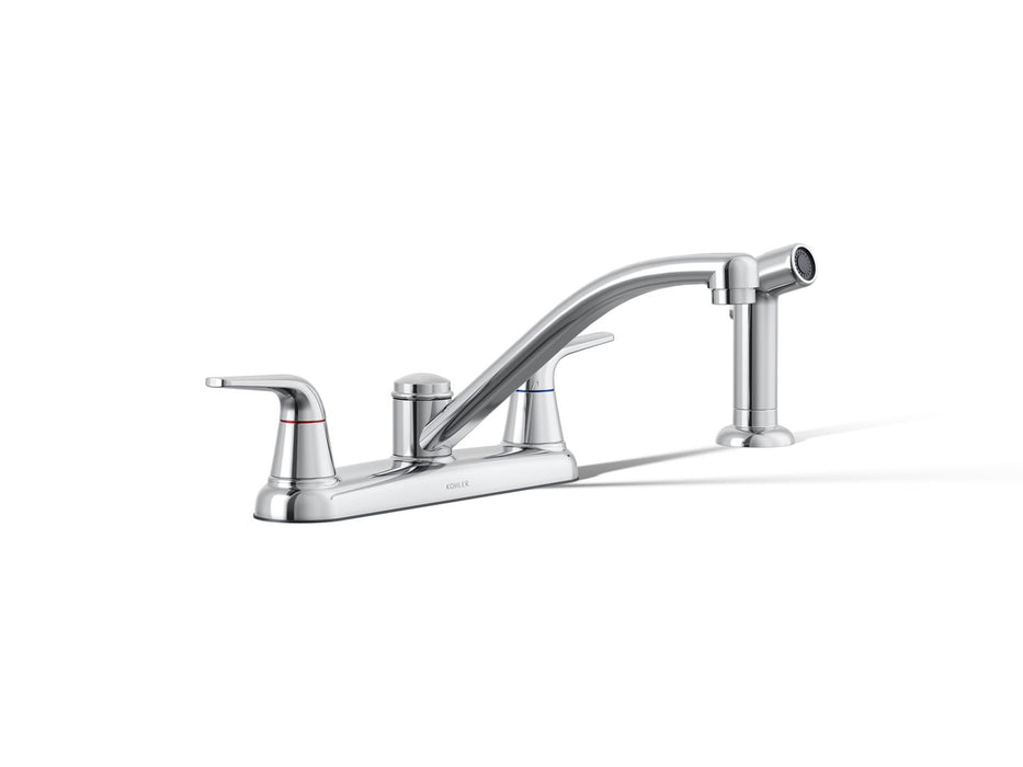Kohler Jolt Two-handle kitchen sink faucet with side sprayer