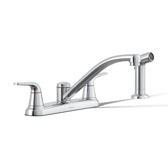 Kohler Jolt Two-handle kitchen sink faucet with side sprayer