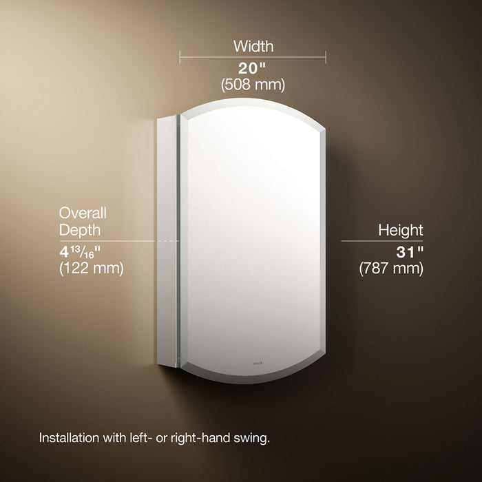 3/4 view of product with dimensions