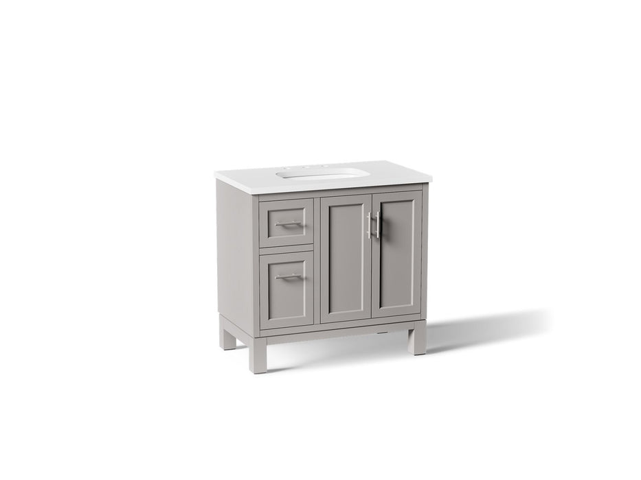 Kohler Quo 36" bathroom vanity cabinet with sink and quartz top