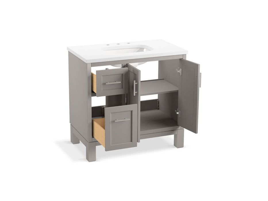 Kohler Quo 36" bathroom vanity cabinet with sink and quartz top