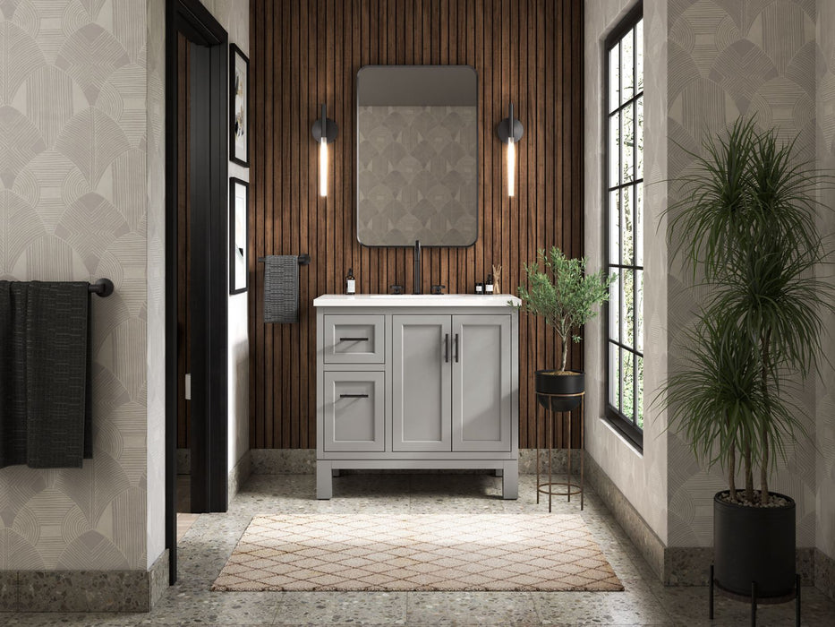 Kohler Quo 36" bathroom vanity cabinet with sink and quartz top