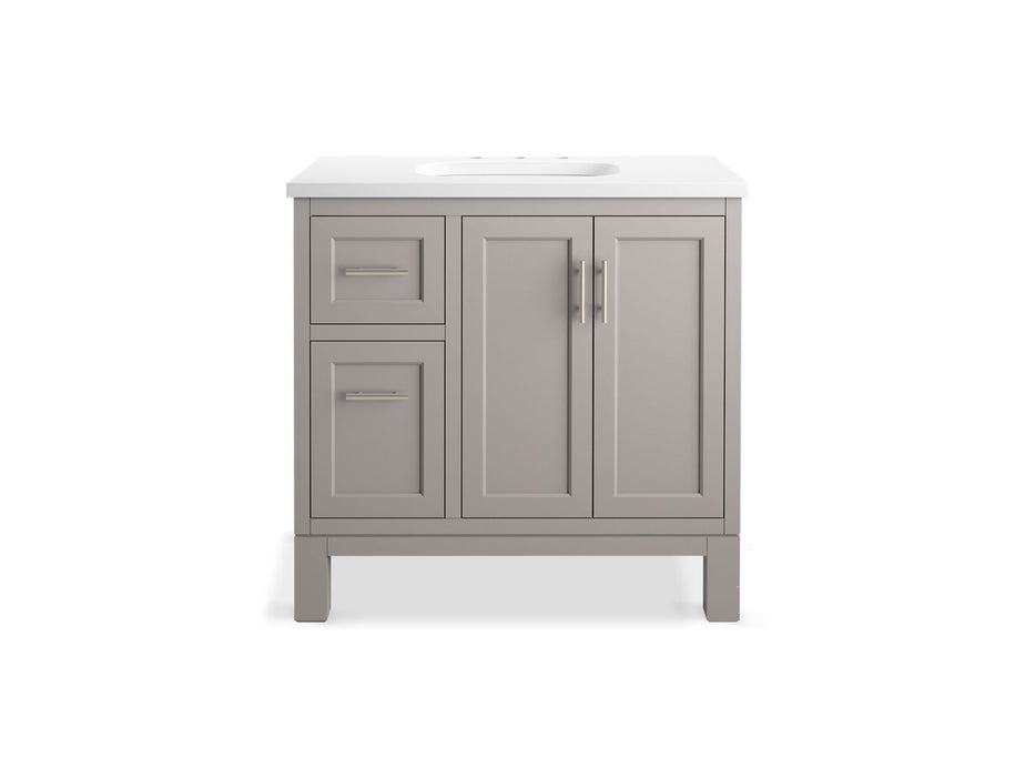 Kohler Quo 36" bathroom vanity cabinet with sink and quartz top