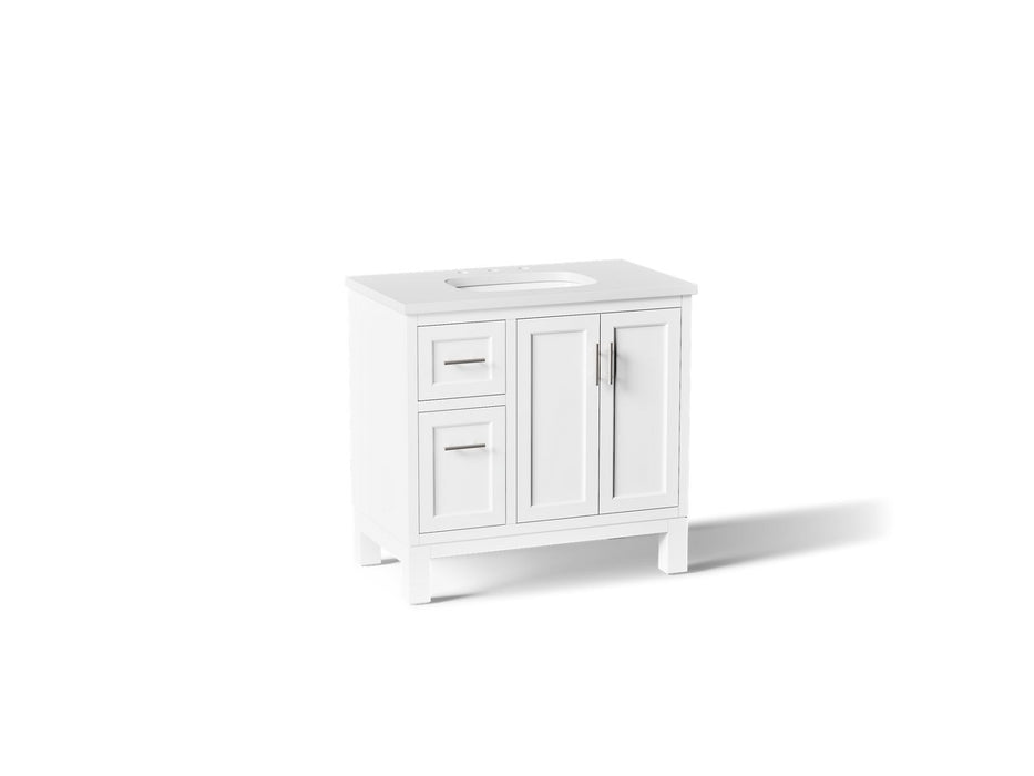 Kohler Quo 36" bathroom vanity cabinet with sink and quartz top