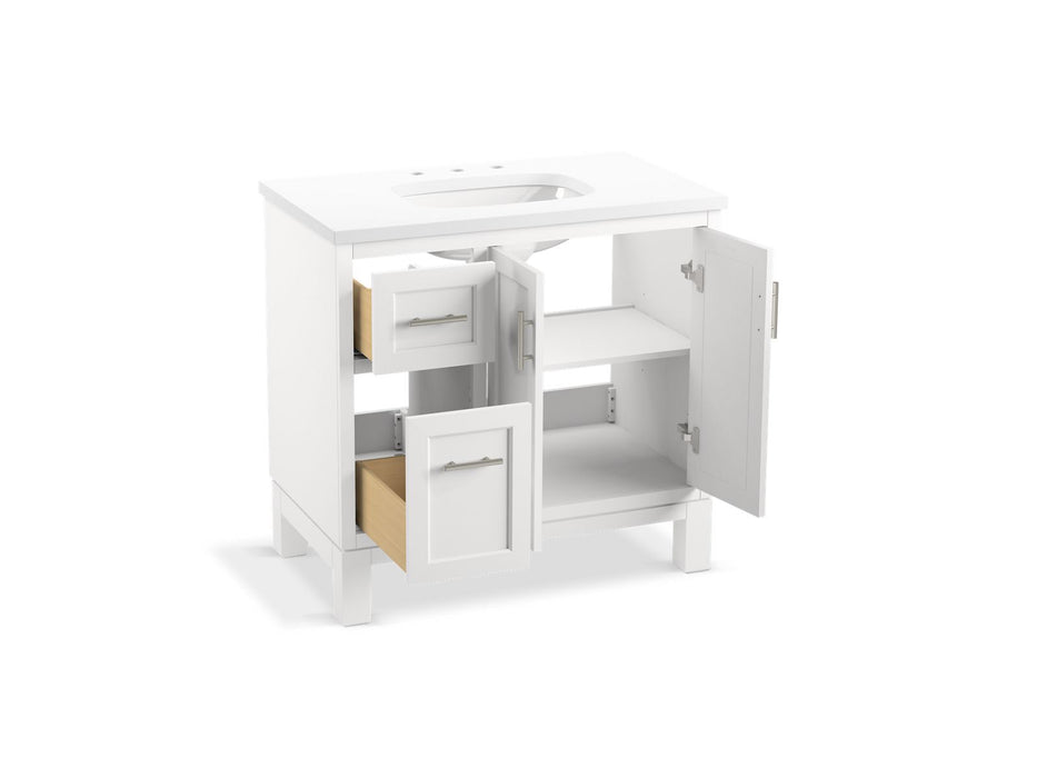 Kohler Quo 36" bathroom vanity cabinet with sink and quartz top