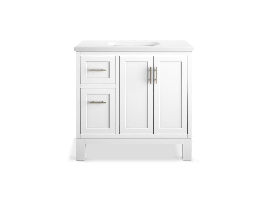 Kohler Quo 36" bathroom vanity cabinet with sink and quartz top