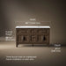 3/4 view of product with dimensions