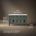 3/4 view of product with dimensions