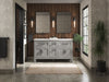 Kohler Quo 60" bathroom vanity cabinet with sinks and quartz top
