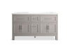 Kohler Quo 60" bathroom vanity cabinet with sinks and quartz top