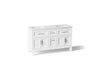 Kohler Quo 60" bathroom vanity cabinet with sinks and quartz top