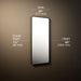 3/4 view of product with dimensions