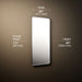 3/4 view of product with dimensions