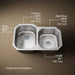 KOHLER K-3150 Undertone 31" undermount double-bowl kitchen sink