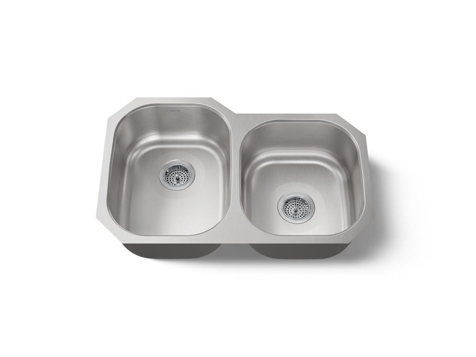 KOHLER Undertone 31" undermount double-bowl kitchen sink