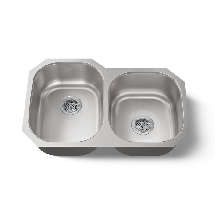 KOHLER Undertone 31" undermount double-bowl kitchen sink