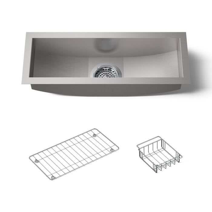 KOHLER K-3154 Undertone Trough 22" undermount single-bowl kitchen sink, stainless steel - view 5