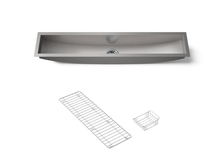 KOHLER K-3156 Undertone Trough 43" undermount single-bowl kitchen sink, stainless steel