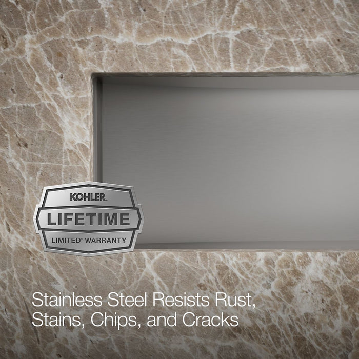 KOHLER K-3156 Undertone Trough 43" undermount single-bowl kitchen sink, stainless steel - view 2