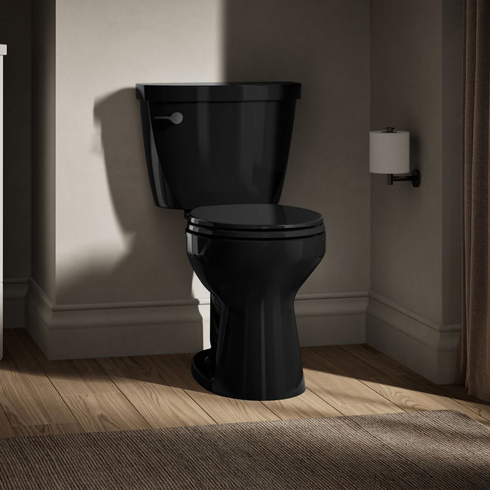 KOHLER K-31640 Cimarron Two-piece round-front toilet, 1.6 gpf - Black Black